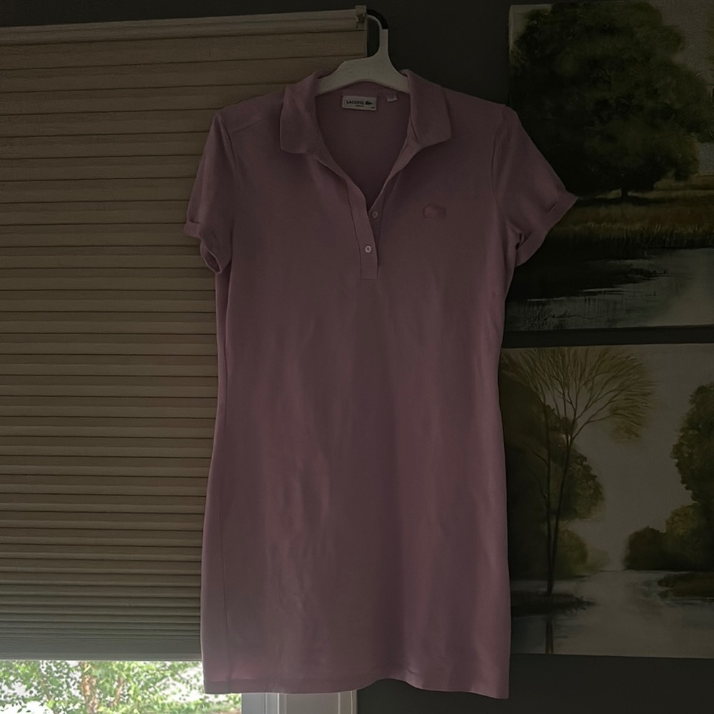 Lacoste Purple Buttoned Polo Mini Dress